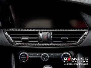 Alfa Romeo Giulia Interior Center Dash Air Vent Trim - Carbon Fiber - RHD - Italian Theme - Pre '20